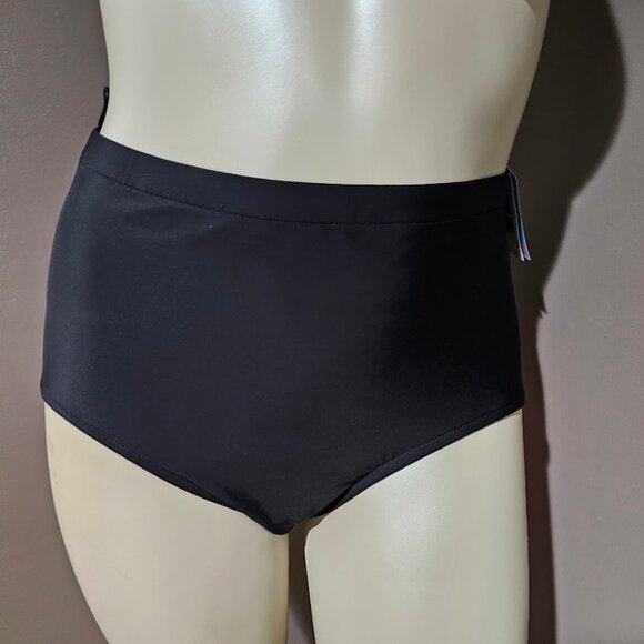 Swim Solutions Plus Size Mid-Rise Tummy-Control Bikini Bottoms - Picture 2 of 11